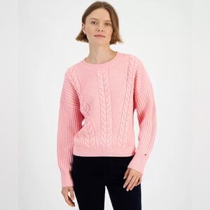Tommy Hilfiger Women's Bobbi Ribbed Cable-Knit Sweater - In English Rose